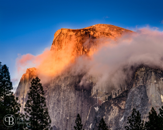 Sunset light on Half-Dome in Yosemite National Park